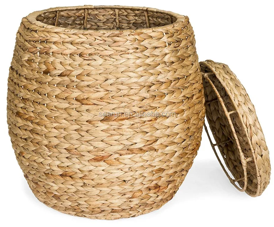 Handcrafted,Curated Seagrass Wicker Trunks,Woven Rattan Storage And