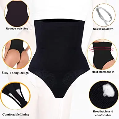 

Thin belly strong high waist abdomen female butt lifter body shaper fat burning waist binding Control slimming Panties Briefs, Black/nude