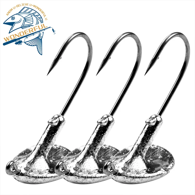 

In Stock Hot Selling Saltwater Black Nickel Soft Lure Bass Lead Head Jigging Fishing Hooks