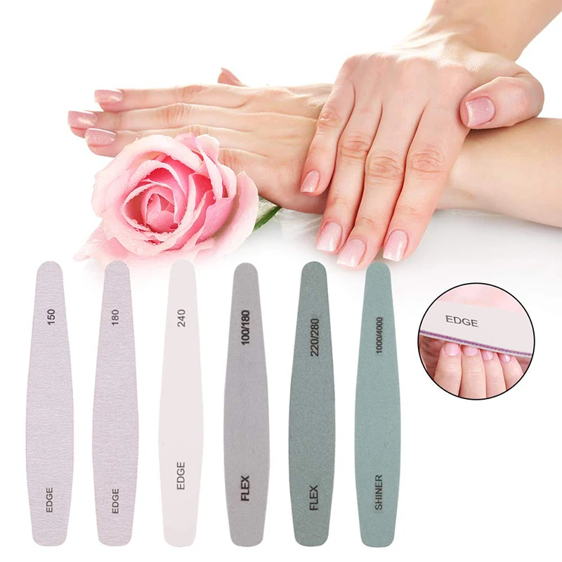 

Bview Tool Premium 6 Pcs Double Sided Emery Board Grit Colorful Manicure Pedicure Nail Files for Nail Decoration