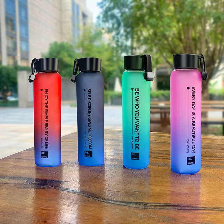 

High quality juice borosilicate glass water bottle with gradation color