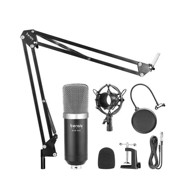 

Berani bm 800 microphone studio condenser microphone, Black/pink/gray/white/blue