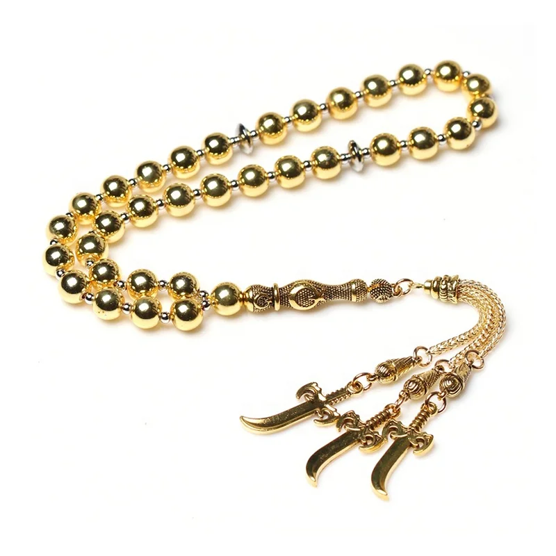 

Handmade islam prayer beads hematite stone tasbih muslim rosary sibha