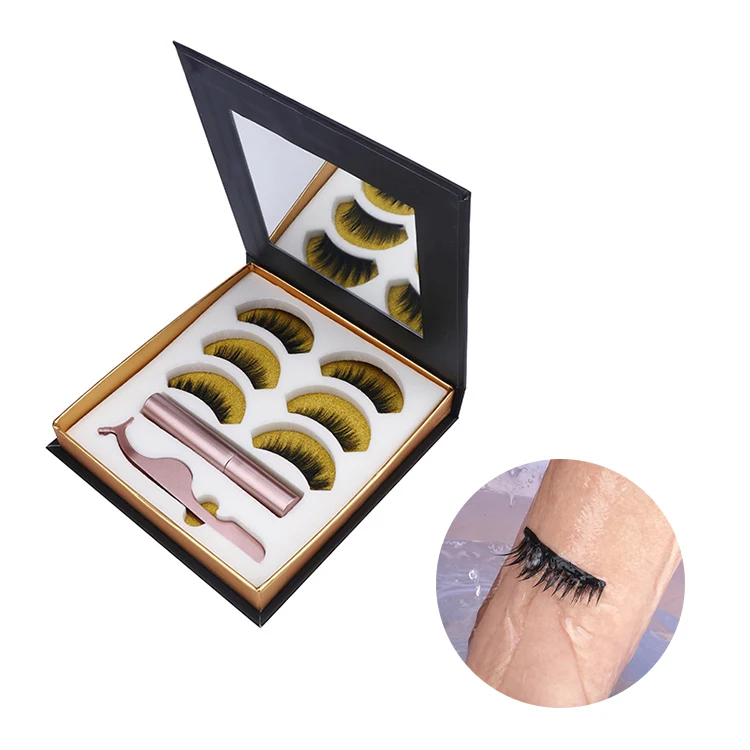 

Pestanas Postizas Al Por Mayor Custom Box Liquid Eyeliner Mink Magnetic Lashes Kits Private Label 3D 5 Magnet Eyelashes Set