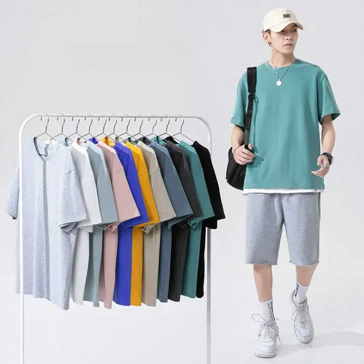 

New Arrival Fashion 100% Cotton Short Sleeve Custom Logo Oversized Unisex Blank T Shirts, Any color can be customed