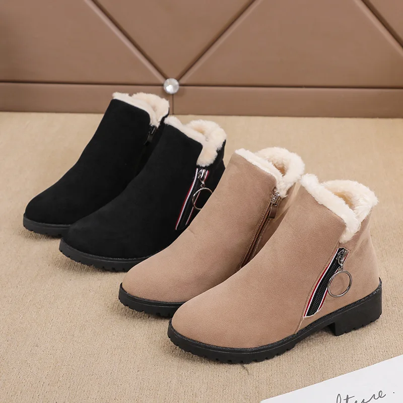 

Factory Sales Winter women's fashion shoes warm lining boots women shoes new design women's students' boots, Black,khaki