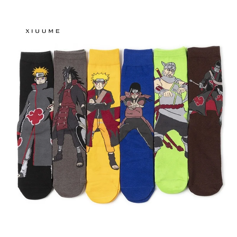 

Wholesale hotsale fashion cotton comics Naruto japan teen boys tube mens socks cartoon