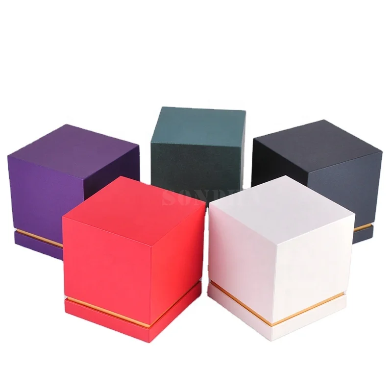 

Wholesale Custom Luxury Personalized Cardboard Black Gift Jars Candle Packaging Boxes For Candles