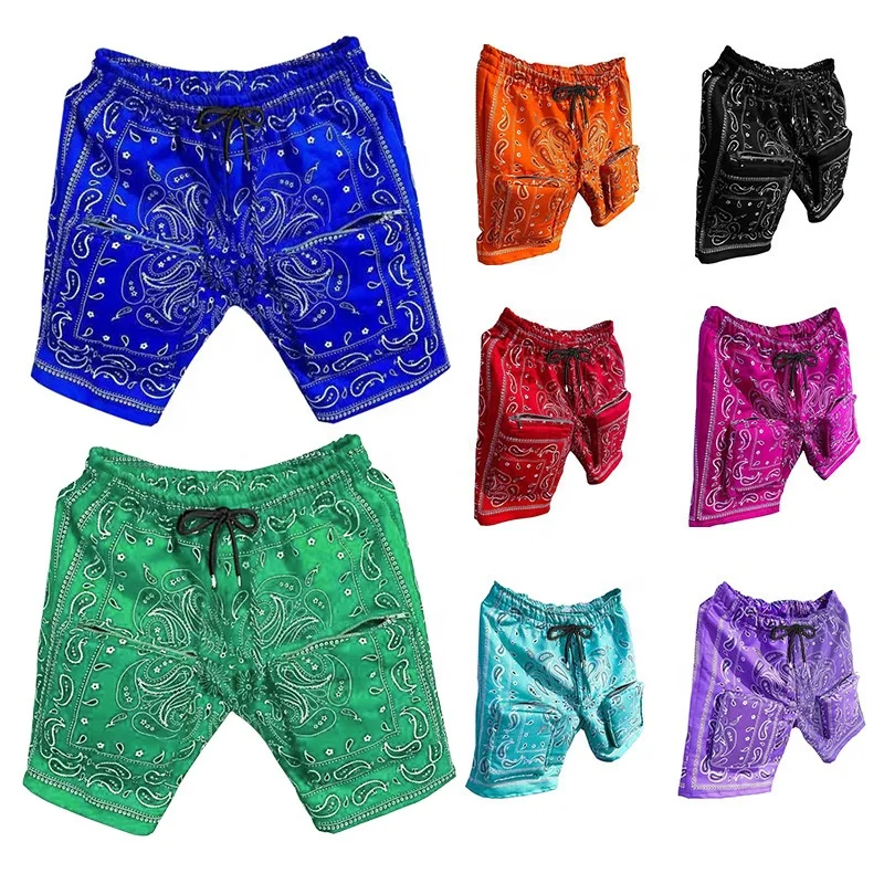 

New Arrival Men Hip hop Workwear Casual Bandana Shorts For Men Sports Pants, As photo