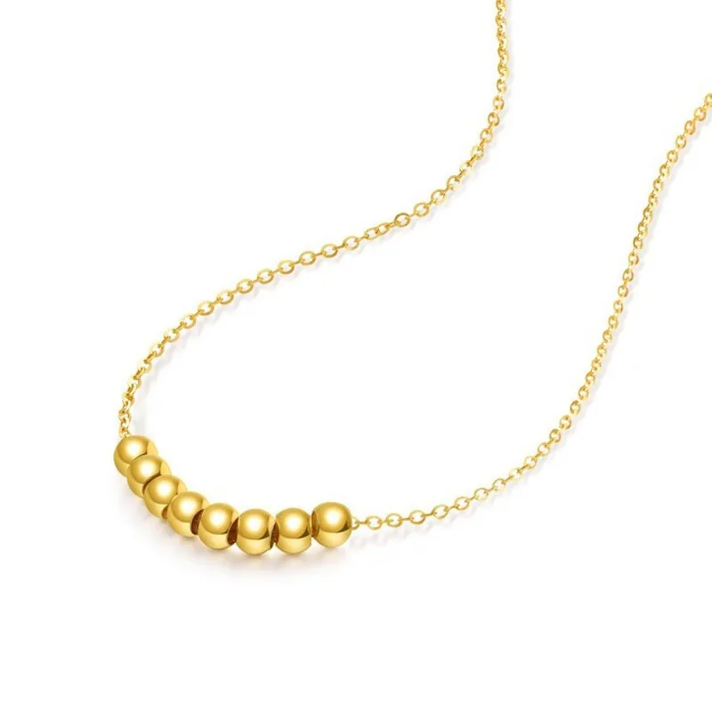 

Certified Gold Lucky Beads 999 Pure Gold Wealth Comes From Every Small Golden Beads Necklace Bracelet Fashion Pure Gold Necklace