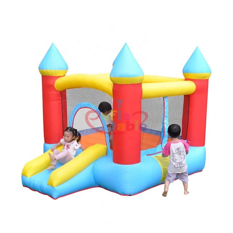 Naisi Complete Kids Air Bouncer Set Slide | Small Indoor Inflatable Jumping Castle Combo Including Blower Nylon Material EN71