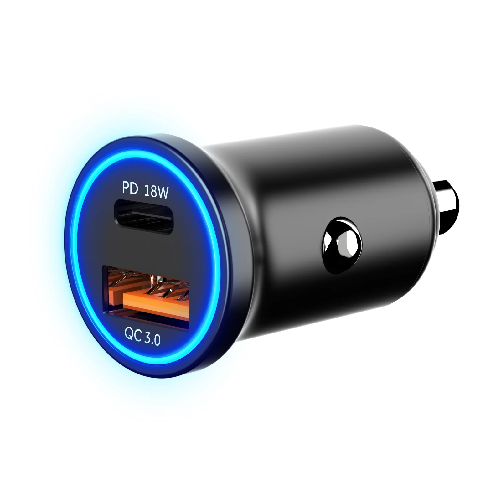 

IBD 2021 Car Adapter QC PD Fast Car Usb Dual Port Adapter With LED light