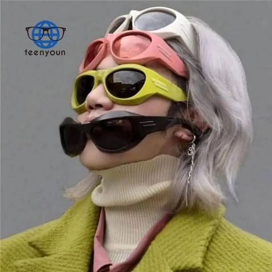 

Teenyoun Hot Sell Special Mirror Design Sunglasses 2023 New Cool Uv400 Y2k Sports Annular Full Frame Shades For Stylish