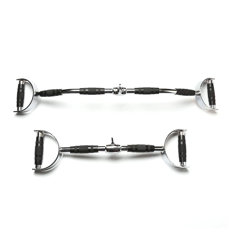 
D Handle Straight Lat Pulldown Bar Rotating Cable Attachment Strength Fitness Sports Training Equipment 