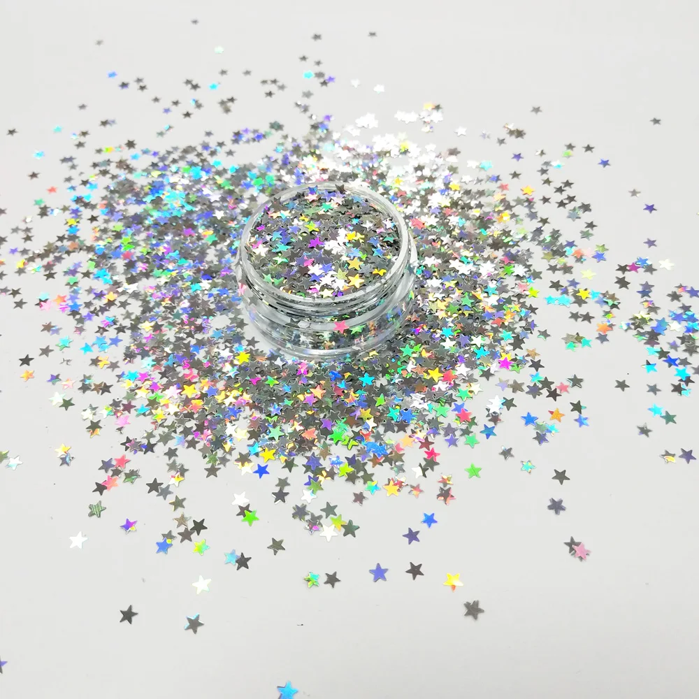 Xucai New Arrival Bulk Cosmetic Chunky Holographic Polyester Nail Body Star Sequins Glitter Fine Promotional Party Supplies