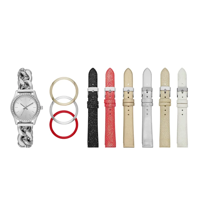 

Christmas Gift Reloj Interchangeable Bezel and Strap Lady Watch Set