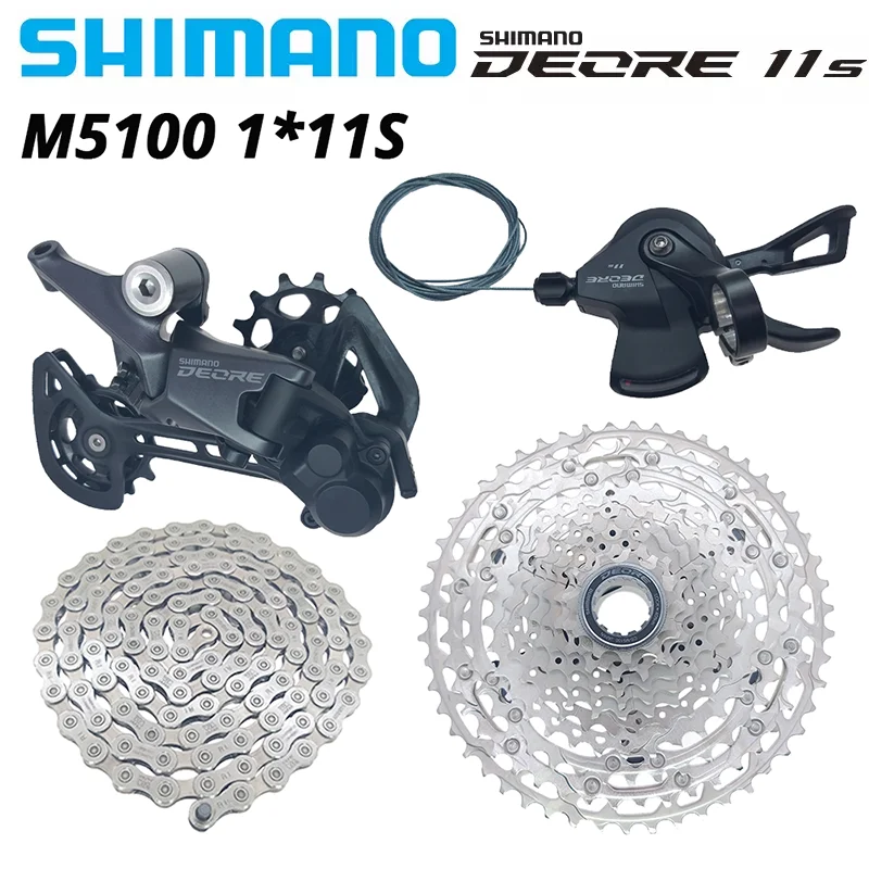 

SHIMANO DEORE M5100 M5120 1x11 Speed Groupset MTB Mountain Bike Contains Shift Lever Rear Dearilleur Cassette Chain 11V RD-M5120