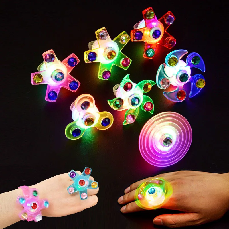 

Birthday Party Kids Gift Different Styles Fidget Spinner Rotation Flash Luminous Rings Wristband led flashing toy