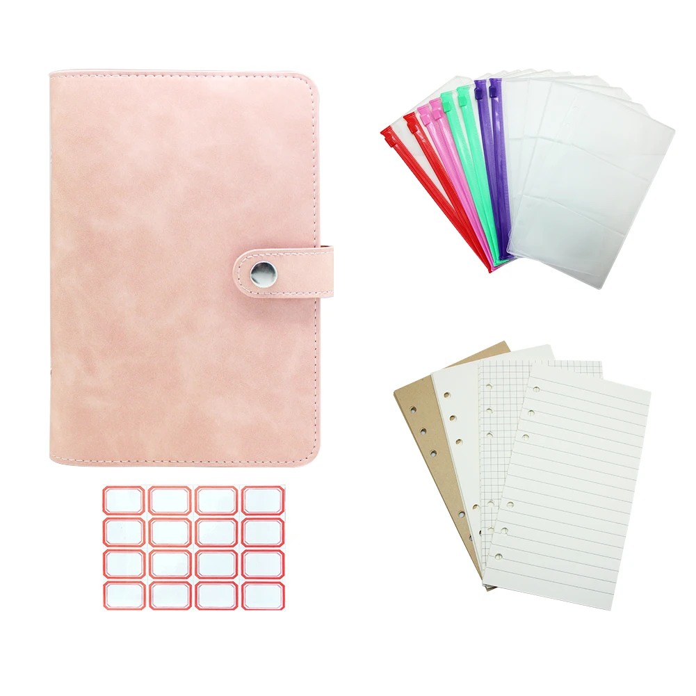 

Boshiho A6 PU Leather Notebook Binder Refillable 6 Rings Loose Leaf Personal Planner with Magnetic Buckle Closure Binder Cover