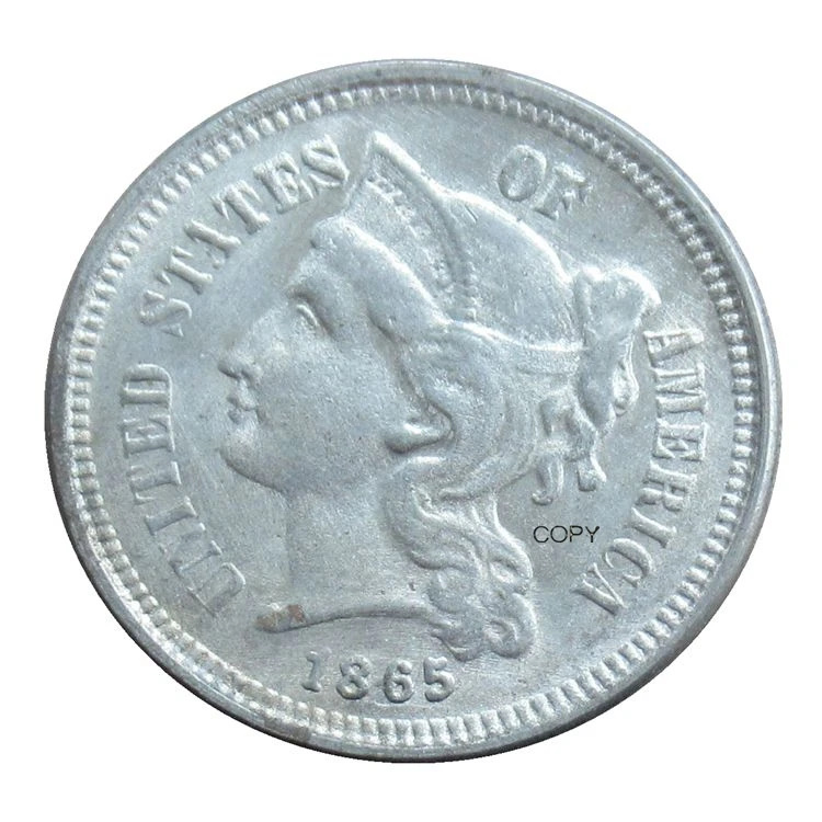 

Reproduction US Three Cent Nickel 1865 - 1876 12 Dates Optional Commemorative Decoration Coin