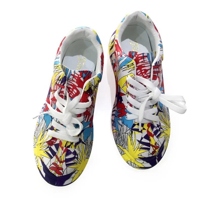 

New Fashion Thick Sole Camouflage Graffiti Women Sneakers Shoes Casual