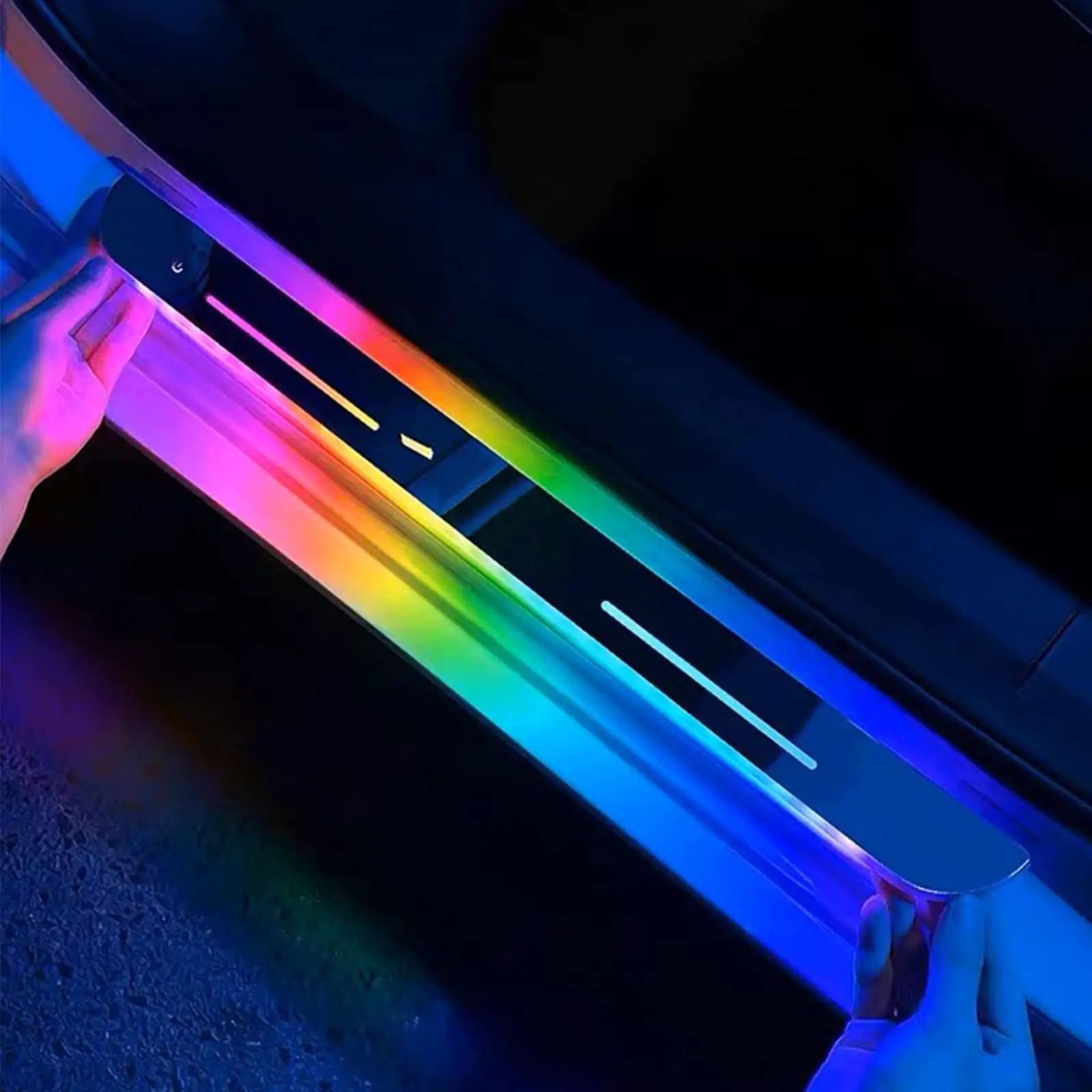 

Wireless Magnetic Induction Led Colorful Streamer Car Door Sill Scuff Plate Car Door Sill Plate Light