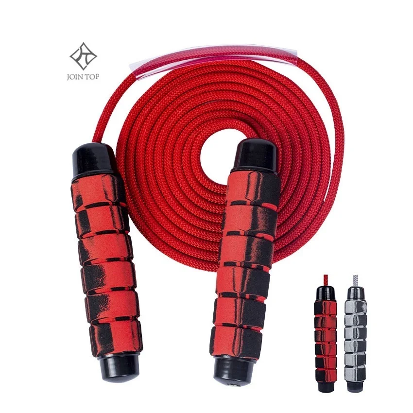 

Jointop cotton carton PP jump leather skip rope with PP handle`, Black, red, blue