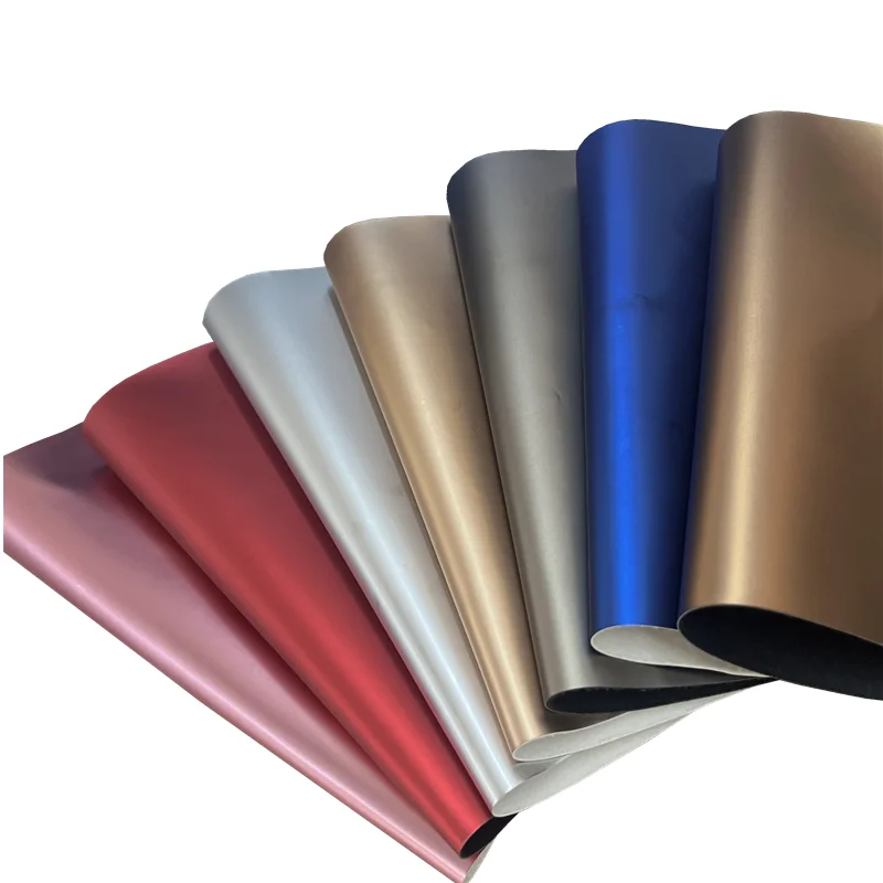 

Smooth Surface Matte Foil Metallic Synthetic TPU Faux Leather For Handbag Garment DIY Accessories