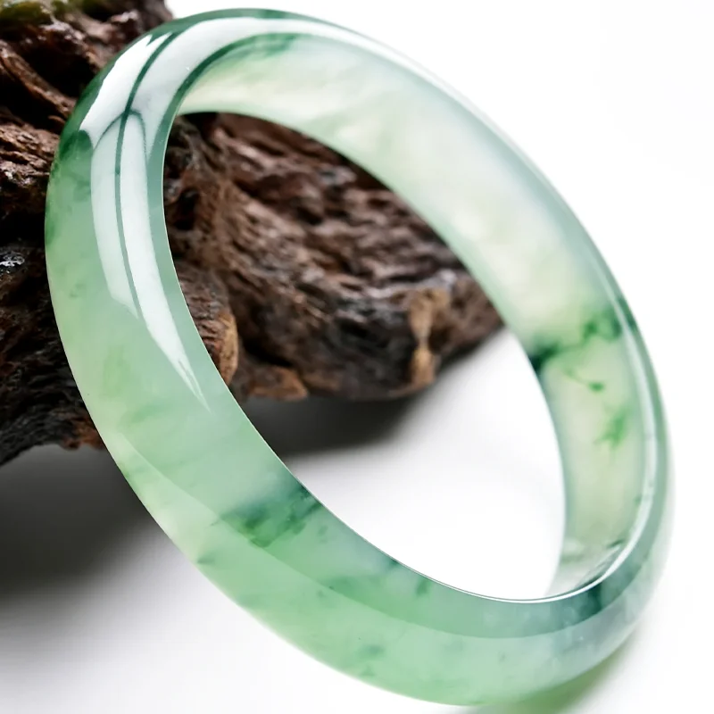 

YQ320 free shipping natural emerald Gemstone Cuff jadeite jade Bangle and bracelet jewellery, White