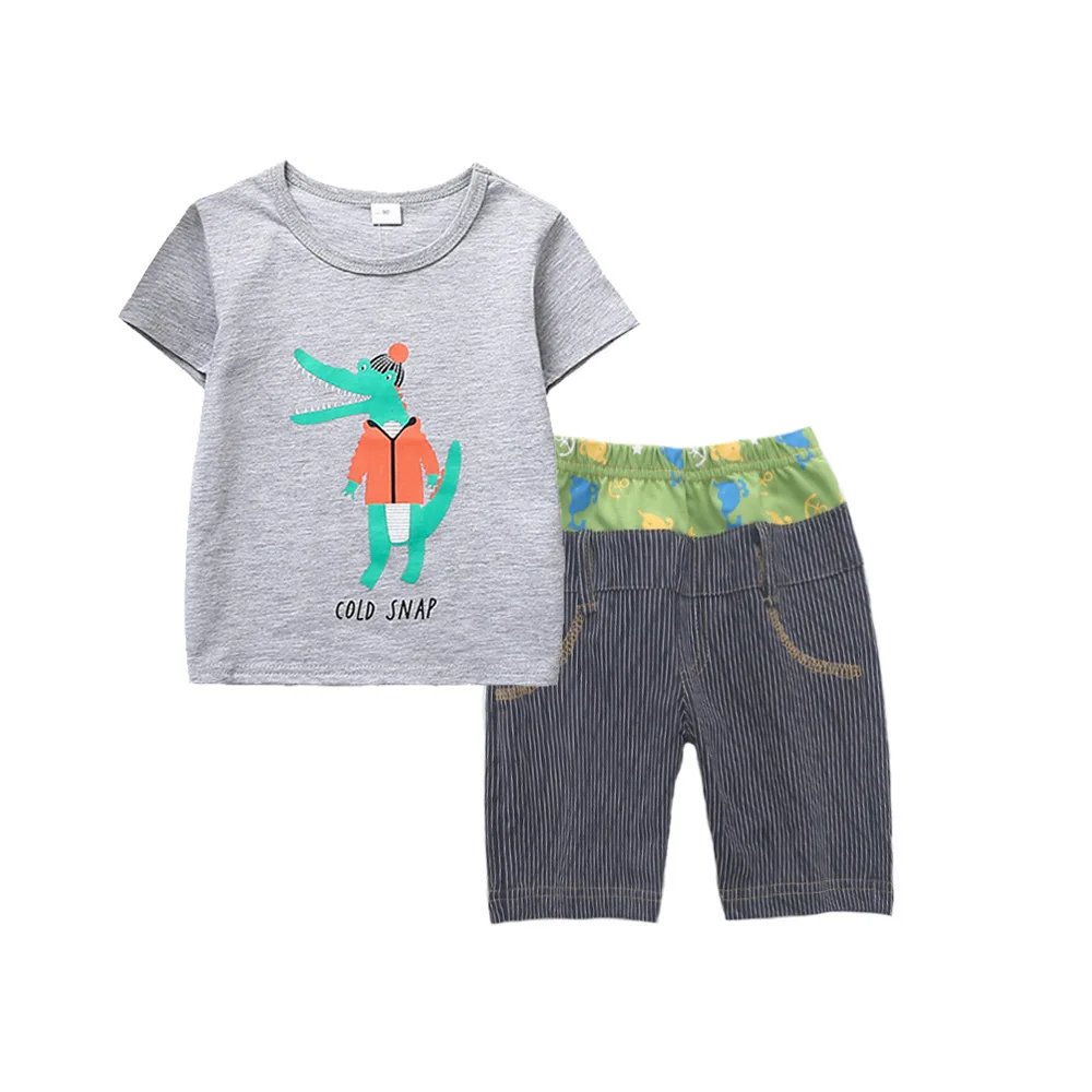 

Wholesale latest baby set cartoon print baby clothes sets kids clothing sets boys