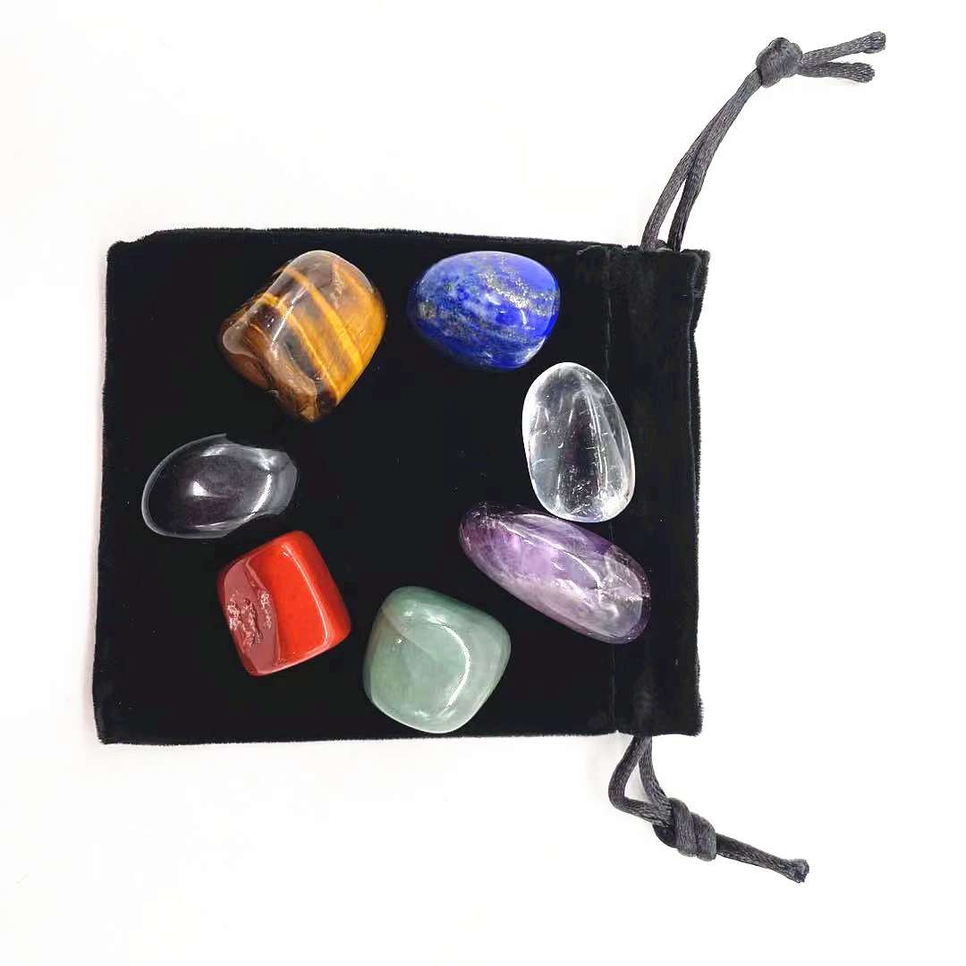

Wholesale Mixed 7 Chakra Gift Meditation Natural Crystals Healing Stones Chakra Stone Sets