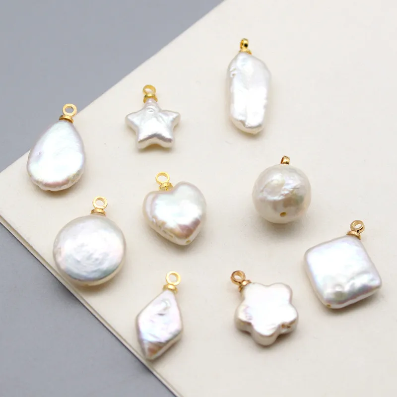 

JC crystal Fancy shapes diy fashion jewelry pendants high quality fresh water pearls necklace earring making pearl pendant