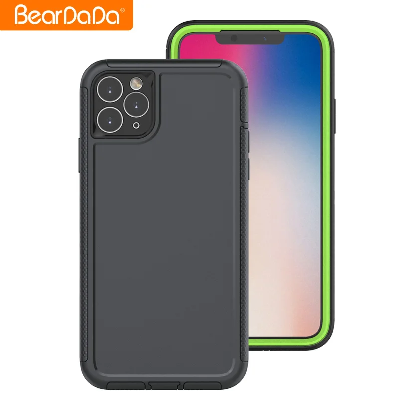 

Hot selling phone case manufacturer strong 360 full protection shockproof phone cover for iPhone 11 pro case, Black, green,purple