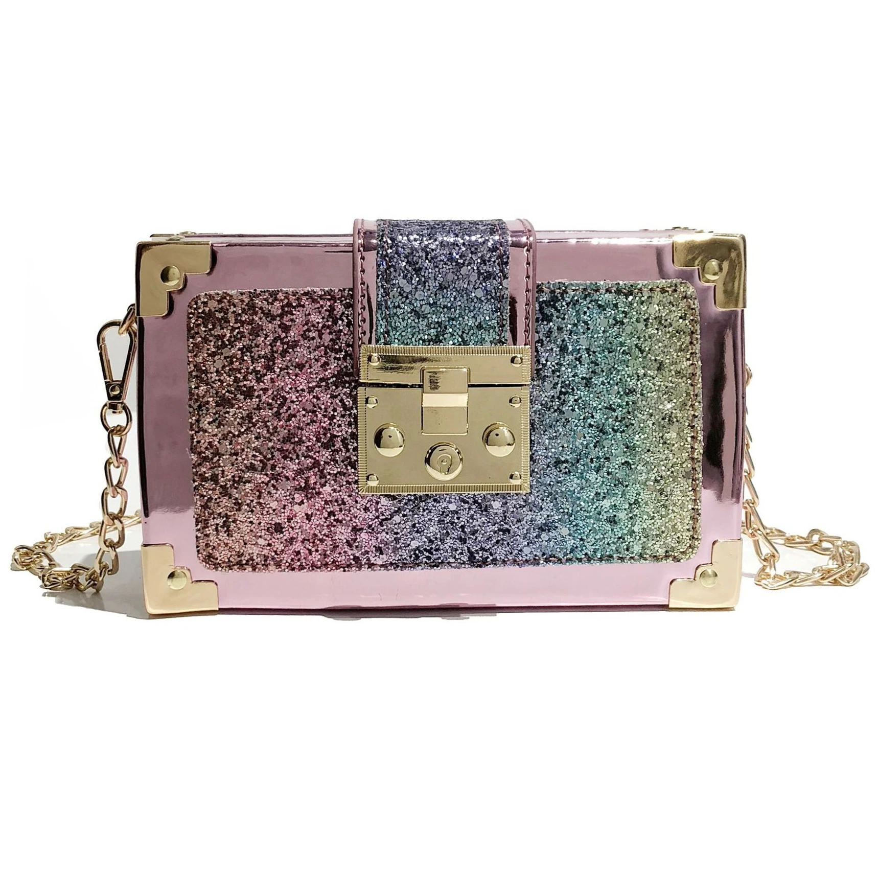 

Wholesale fashion new ladies messenger shoulder bags women handbags small and square chain bag, 4 colors