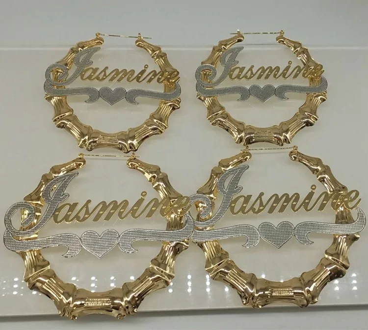 

acrylic earrings name customized women huggie hoop earrings fashion jewelry 2020 big hoop earring women