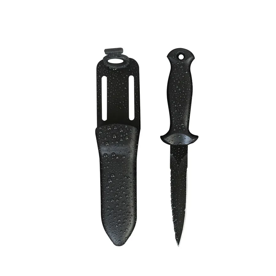 

DEDEPU Professional 420 Stainless Steel titanium+ Plastic Handle Survival Diving Outdoor Scuba Diving Knife, Black