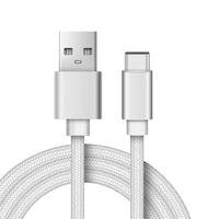 

2.1A Fast charging data Cable transferring nylon braid USB Type C Cable 0.25M Short Data Line For Samsung