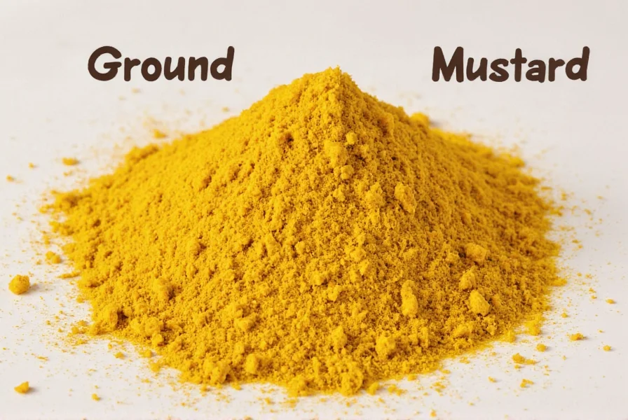 Spice storage jars with mustard powders in clear containers