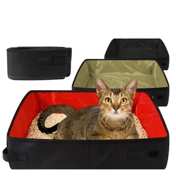 

Taotaopets Large Size Portable Waterproof 600D Oxford Foldable Cat Litter Box Cat Toilet For Traveling