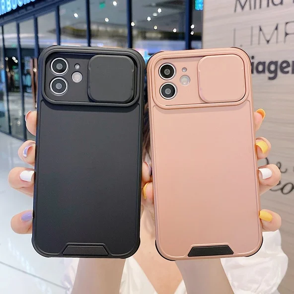 

Slide Camera Lens Cover Phone Case Multi Color TPU Cell Phone Case With Rubbrt Oil Coating For iPhone XR X XS