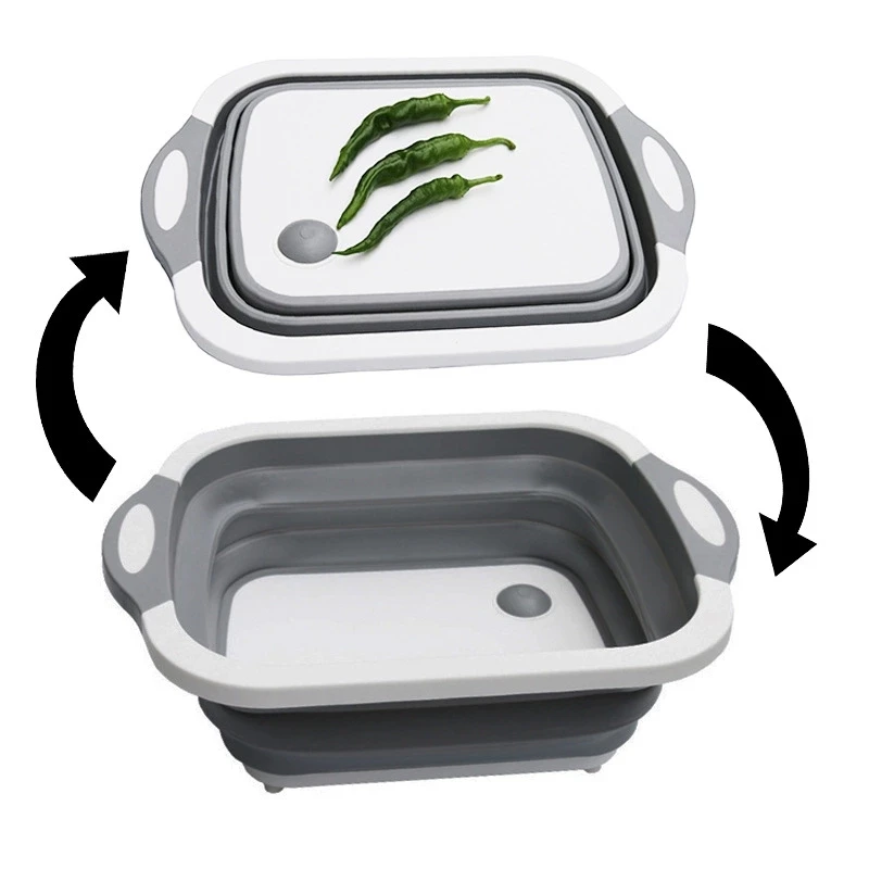 Hot plastic stackable cutting board with drain tub chopping blocks strainer sink wash dish basin storage container