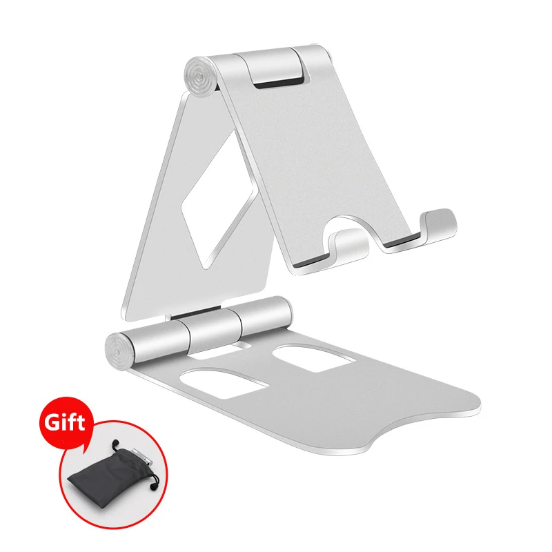

Portable Aluminum Tablet Stand Multi-Angle Non-Slip Desk Tablet Phone Holder for iPad Mobile Phone Tablet, Silver