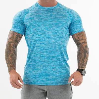 

Wholesale Quick Dry Gym Fitness Plus Size 95%Polyester 5%Spandex Sport T Shirt For Men, Photo shows