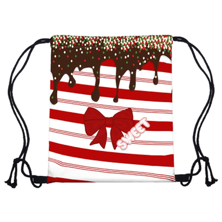 

High quality custom color christmas series bundle mouth drawstring bag, As picture