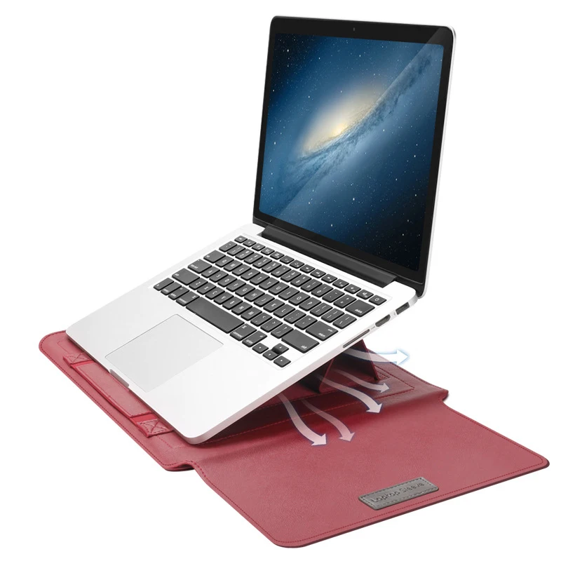

Office Business Pu Leather Branded Water Proof Laptop Sleeve Pouch Bag With Stand 11Inch-15Inch, Customized color