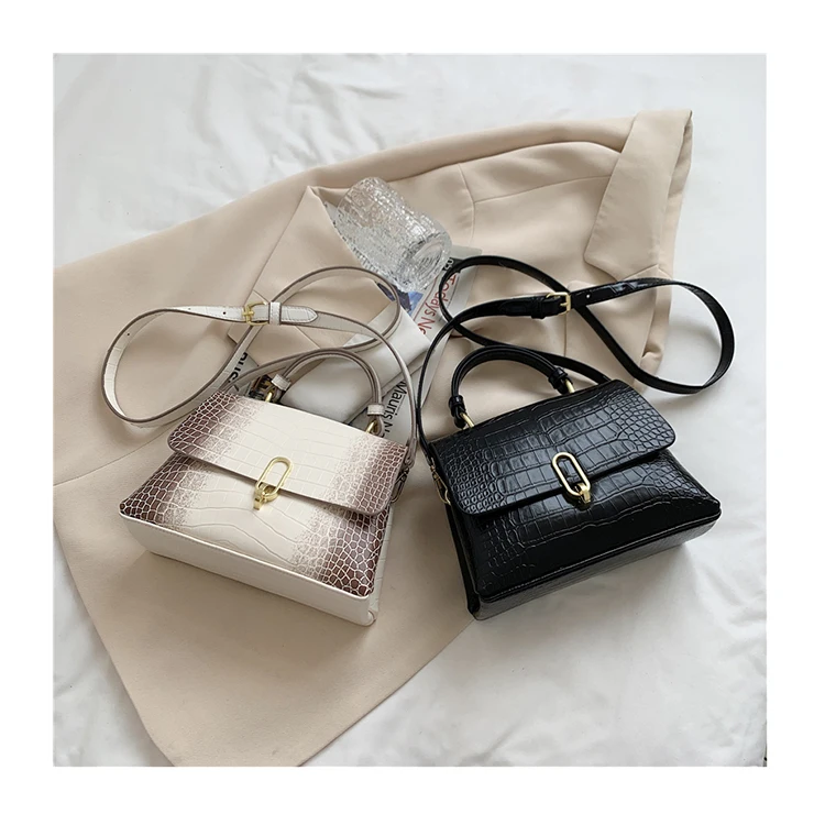 

Alligator Contrast Messenger Bags For Women Luxury Flap Clutch High Sense PU Shoulder Bags Ladies Handbags and Purses Crocodile