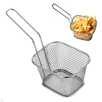 

1P Stainless Steel Chips Mini frying Basket Strainer Fryer kitchen Cooking Chef Basket Colander Tool French Fries Basket