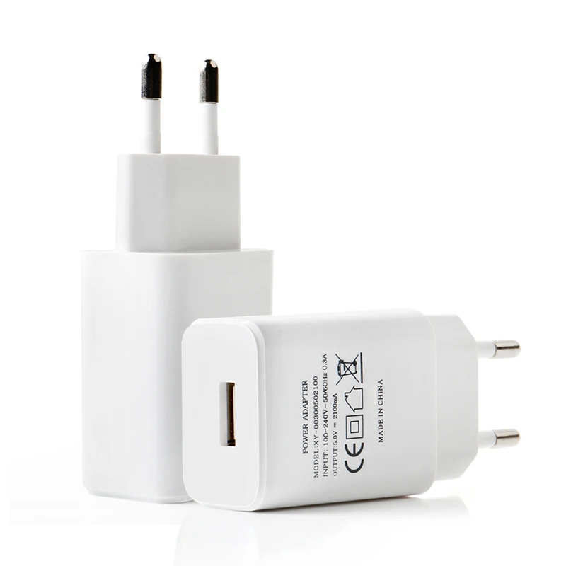 

Wholesales EU US 5V 2A 2.1A Fast Charging Adapter Wall Charger USB Charger for Android Phones, White or odm