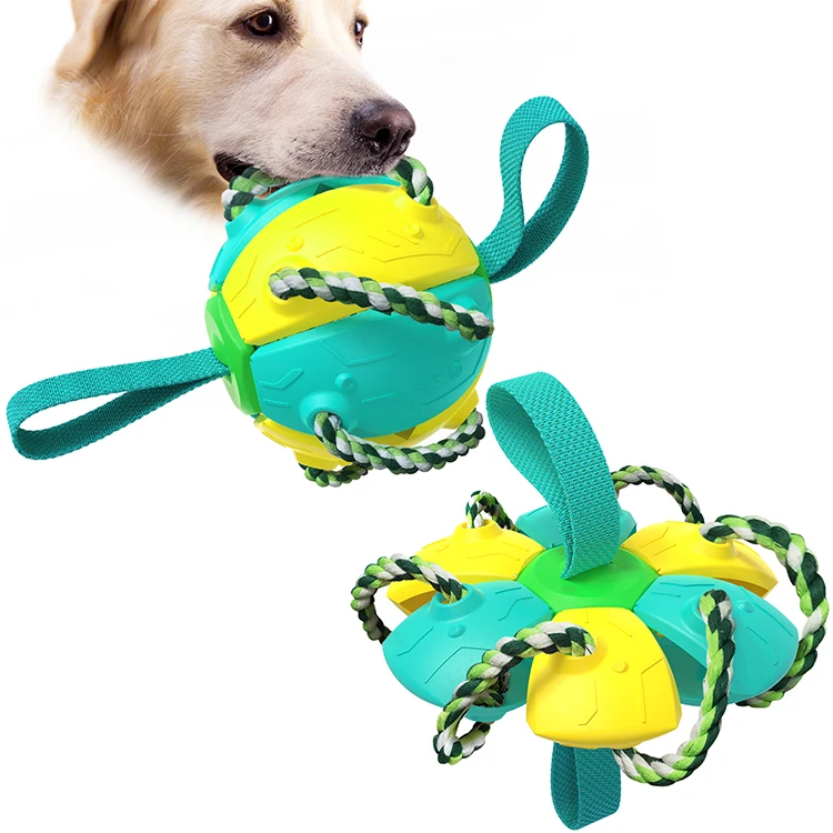 

Amazon Best Seller Interactive Dog Training Toy Pet Biting Chewing Toy Ball Pet Flying Disc Toy, 5 colors available