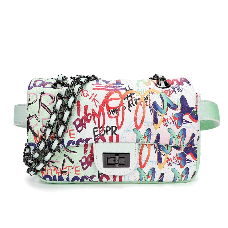 

Wholesale women PU leather tote shoulder bag Cross body Purses Clutch graffiti bags, Color1